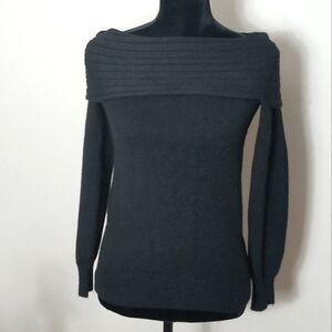 Women's Loft Black off the shoulder Sweater Size Small NWT